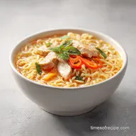 Ramen Noodle Bowl in 20 Minutes with Tender Poached Chicken