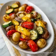 Easy Vegetarian Dinner Recipe with Roasted Vegetables for 4 Servings