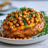 Stuffed Sweet Potatoes with Chickpeas