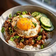 Korean Ground Beef Bowl Recipe for 4 Servings