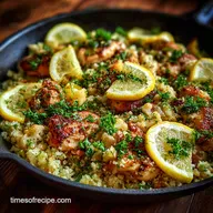 Lemon Chicken Cauliflower Rice Skillet Dinner: Pan-Seared