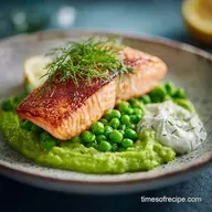 Spring Meals: 35-Min Pan-Seared Salmon with Pea Pur&eacute;e