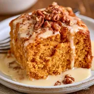 Pumpkin Poke Cake with Spice Cake Mix