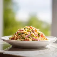 Rainbow Orzo Salad in 45 Minutes with Fresh Crunchy Vegetables