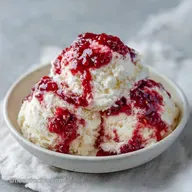 Rhubarb Jam Ice Cream with Condensed Milk