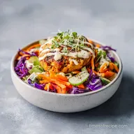 Sweet Potato Burger Bowl for 4 Servings with Caramelized Edges
