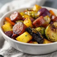 Sheet Pan Sausage and Veggies for 4 Servings: Caramelized