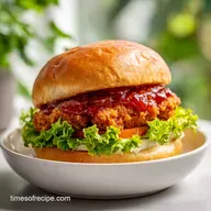 Smash Chicken Burger: Crispy Pan-Seared Recipe for 4 Servings