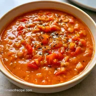 Tomato Vegetable and Lentil Soup for 4