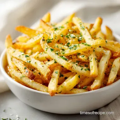 French Fries in Air Fryer with Garlic and Herbs for 4 Servings Recipe Card