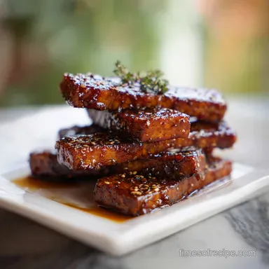 Balsamic Glazed Tempeh Recipe in 20 Minutes Recipe Card