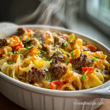 Beef Noodle Casserole Ready in 30 Min: Hearty & Creamy Recipe Card