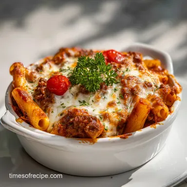 Beef Rigatoni Cheese Bake with Ricotta (45 Min)