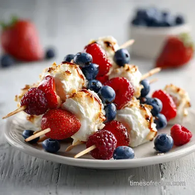 Berry Cheesecake Dessert Kabobs: Silky Handheld Party Skewers Recipe Card
