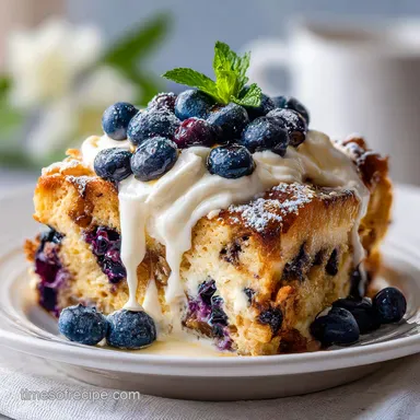 Blueberry French Toast Casserole Recipe: Overnight Recipe Card