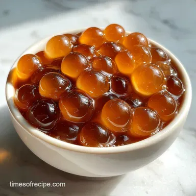 Boba Tea Pearls Recipe with Brown Sugar | For 4 Servings Recipe Card