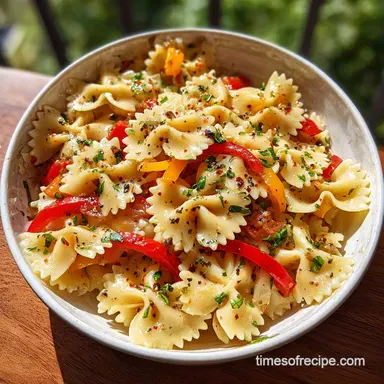 Bow Tie Pasta Salad in 20 Minutes Recipe Card