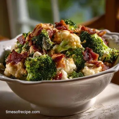 Broccoli Cauliflower Salad Recipe: Tangy Dressing & Bacon