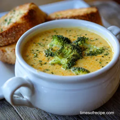 Broccoli Cheddar Soup: 40-Minute Comfort Dinner Recipe Card