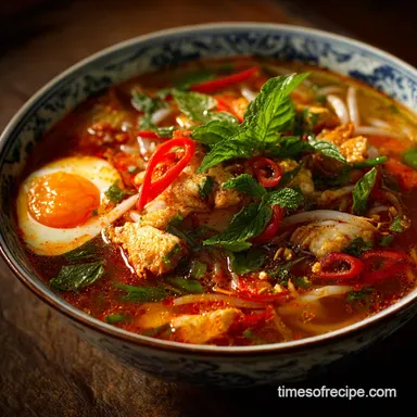 Bun Rieu: Authentic Ruby Broth Vietnamese Crab Noodle Soup Recipe Recipe Card