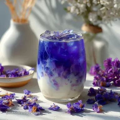 Butterfly Pea Flower Tea Latte in 10 Minutes Recipe Card