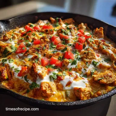 Cheesy Chicken Taco Skillet One-Pot Ready in 30 Min Recipe Card
