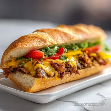 Cheesy Hot Beef Sandwich Recipe for 4 Servings
