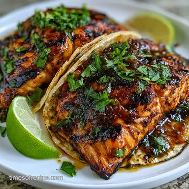 Blackened Salmon Tacos in 25 Minutes Recipe Card
