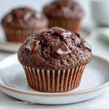 Chocolate Zucchini Muffins for 12 Muffins Recipe Card