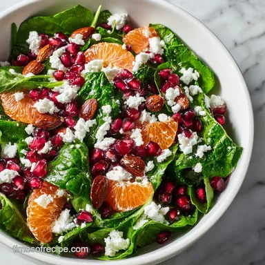 Christmas Salad in 25 Minutes with Pomegranate and Feta Recipe Card