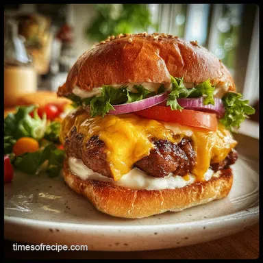 Crack Burger with Cream Cheese for 4 Servings Recipe Card