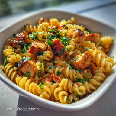 BBQ Chicken Pasta for 4 Servings: Smoky and Velvety Recipe Card