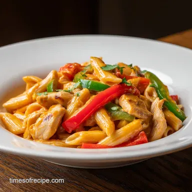 Cajun Chicken Pasta for 6 Servings Recipe Card