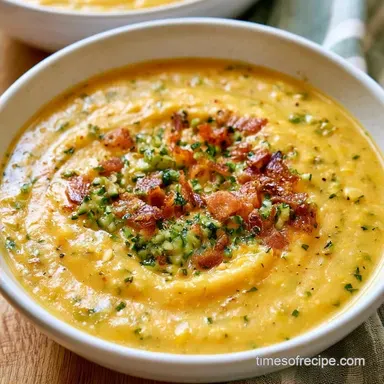 Creamy Corn and Zucchini Soup with Bacon