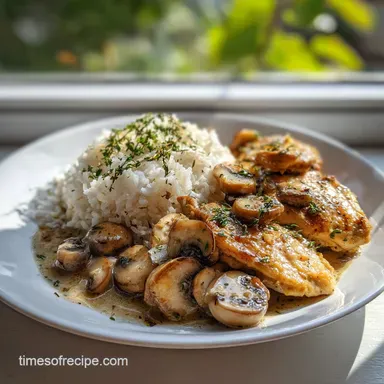 Creamy Mushroom Chicken Pan-Seared in 25 Minutes Recipe Card