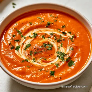 Creamy Red Pepper Soup in 45 Minutes
