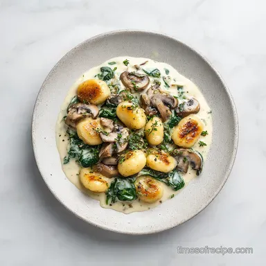 Creamy Spinach Mushroom Gnocchi: One-Pot