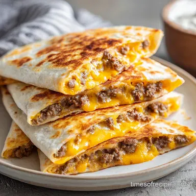 Cheeseburger Quesadilla for 4 Servings Recipe Card