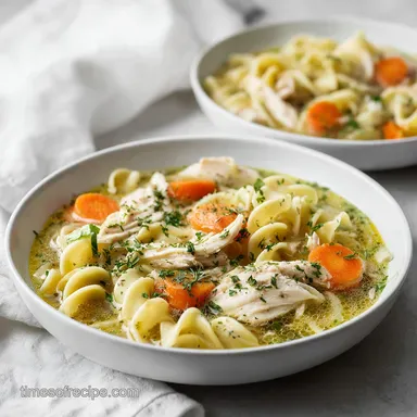 Crockpot Chicken Noodle Soup for 8 Servings Recipe Card