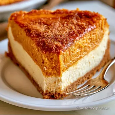 Double Layer Pumpkin Cheesecake: Baked Recipe Card