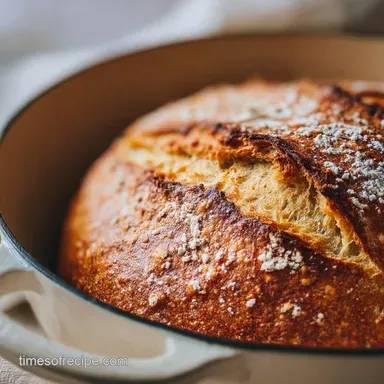 Easy Dutch Oven No Knead Bread for 10 Servings
