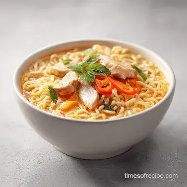 Ramen Noodle Bowl in 20 Minutes with Tender Poached Chicken