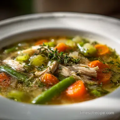 Super Easy Chicken Vegetable Soup in 30 Minutes Recipe Card
