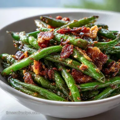 Crack Green Beans Recipe Easy Side with Bacon Recipe Card