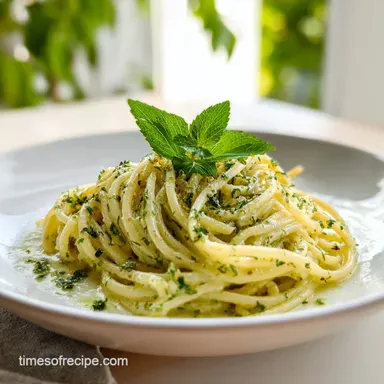 Easy Vegetarian Recipe with Garlic: Creamy Pasta for 4 Servings Recipe Card