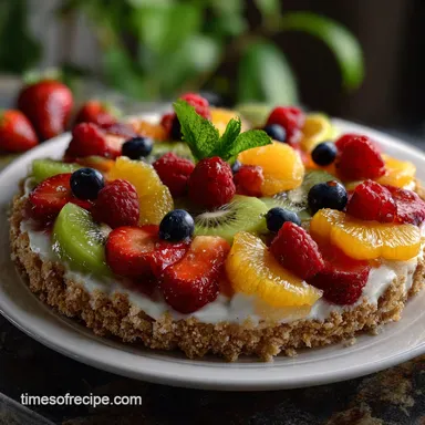 Fruit Pizza Sugar Cookie: Easy Cream Cheese Recipe Recipe Card