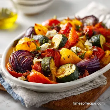 Easy Vegetarian Recipe with Roasted Vegetables for 4 Servings