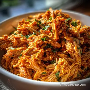 Shredded Chicken in 20 Minutes: Velvety Strands Recipe Card