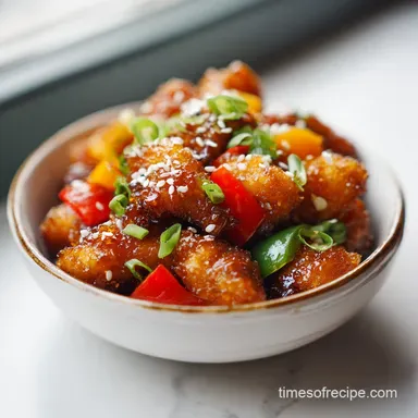 Sweet and Sour Chicken with a Golden Crust for 4 Servings Recipe Card