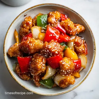 Sweet and Sour Chicken with a Golden Crust for 4 Servings